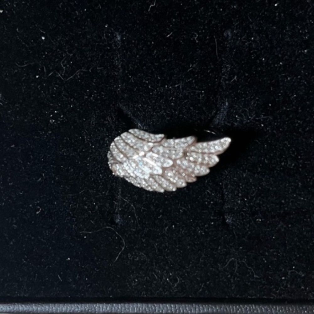 Affinity Diamonds NWT Angel Wing Ring with Pavé Stones Sterling 925💎💍